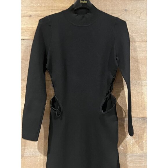 DUNDAS Cut Out Maxi Dress in Black SIZE L - Picture 5 of 11